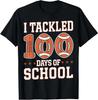 100 Days Of School Football 100th Day School Design T-Shirt
