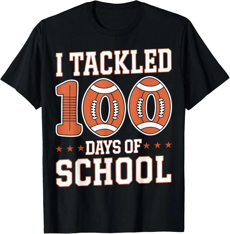 100 Дней Школы Футбол 100-й День Школы Дизайн Футболка 4XL