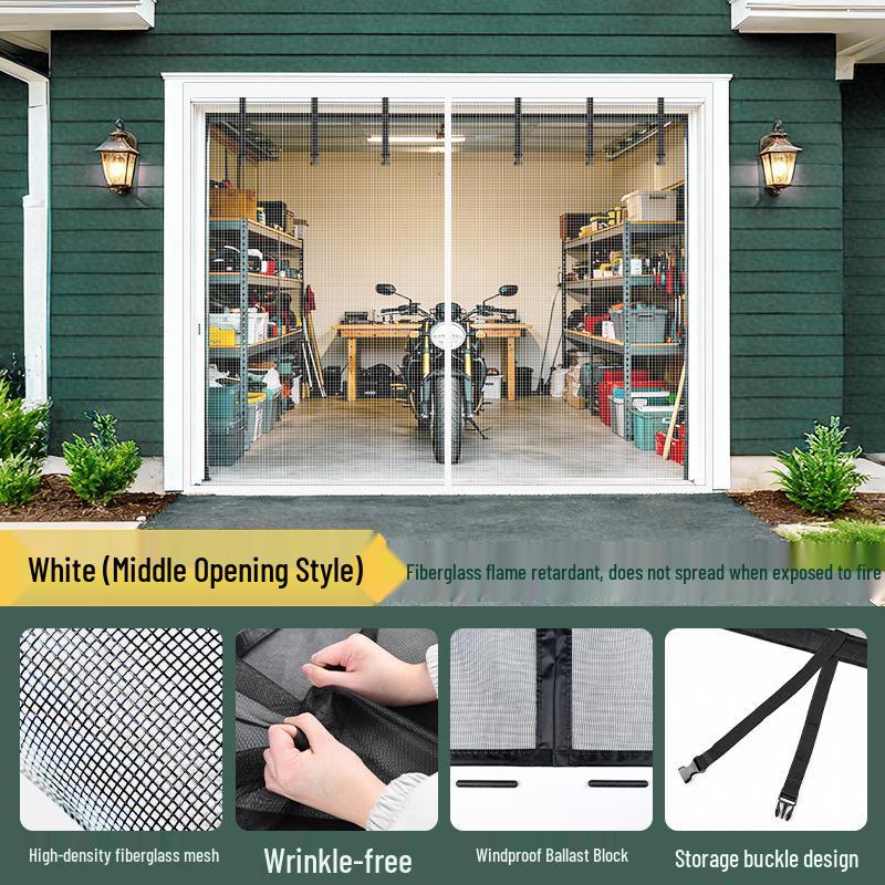 

Magnetic No-Drill Fiberglass Mosquito Door Curtain for Garage and Main Entries 8x7 FT