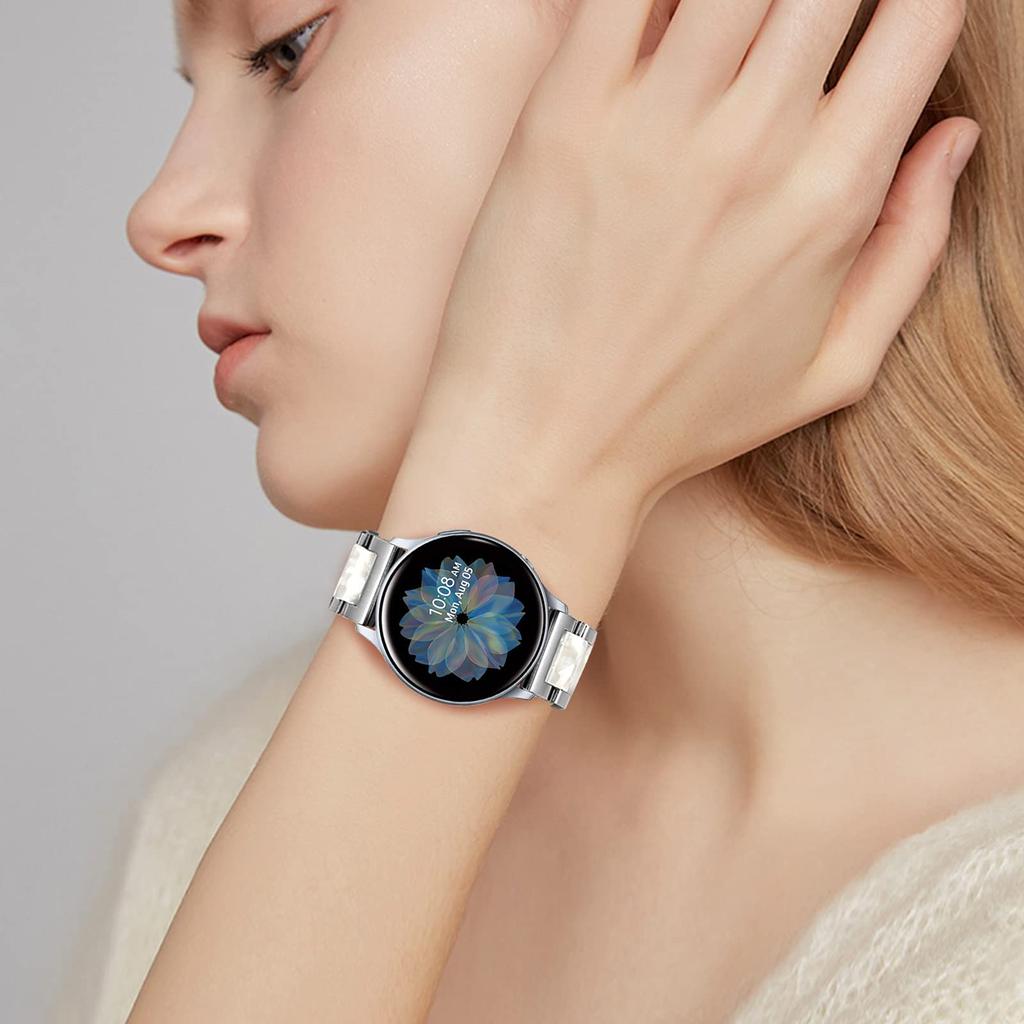 Pulseira de metal + resina de 20mm 22mm para samsung galaxy watch 5 pro 4 3 pulseira clássica 40mm 44mm 42mm 46mm 45mm active 2