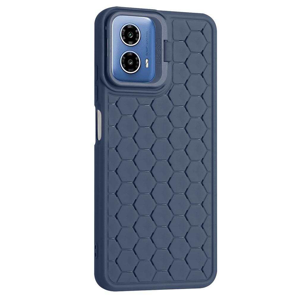 

For Motorola Moto G45 5G/G34 5G Case Kickstand TPU Phone Cover Honeycomb Heat Dissipation Dark Blue
