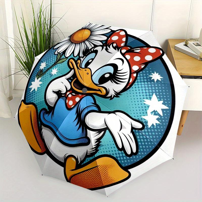 

Daisy Duck,Daisy Flower Automatic Umbrella - Tri-fold Portable Umbrella, Best Holiday Gift for Men and Women, Durable Iron Frame, Playful De