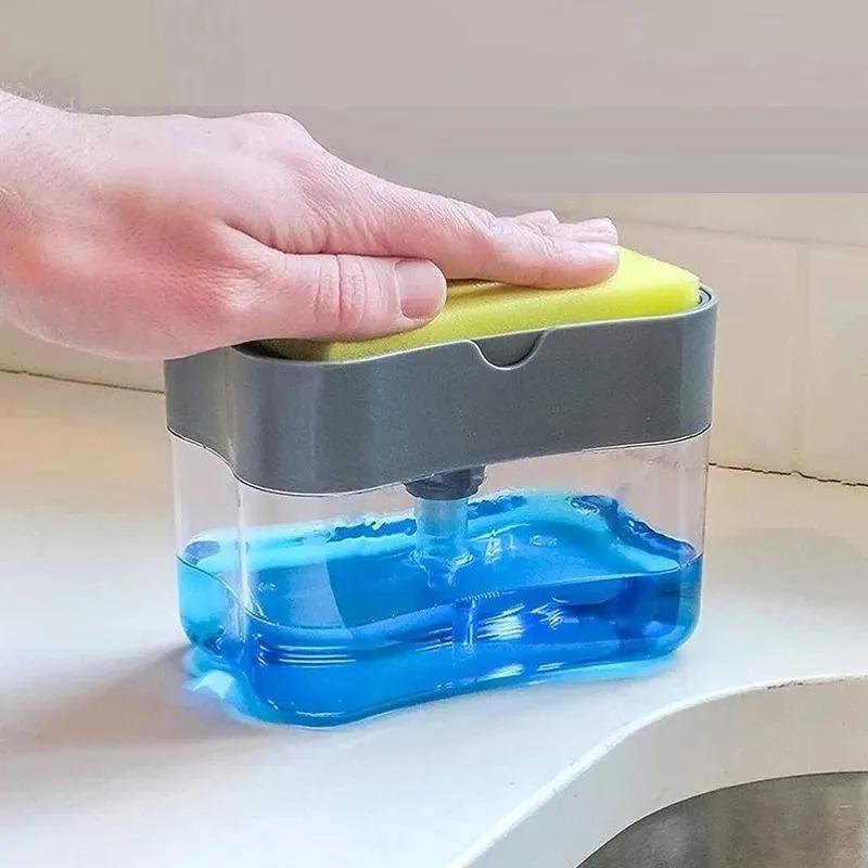 Kitchen Detergent Press Portable Soap Dispenser Pak Clean Cloth Dishwashing Pot Soap Dispenser Cleaning Tool