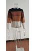 2024 Women's Casual Striped Long Sleeve Round Neck Sweater for Autumn and Winter