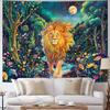 Obsecolors Blacklight Lion Tapestry UV Reactive Forest Wall Tapestry Trippy Galaxy Space Tapestries Colorful Flowers Plant Tapestries Wall Hanging