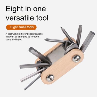 Fahrradreparaturwerkzeug Tragbar Faltbar 8-in-1 Fahrrad-Multitool Hochbelastbares Metall Straße
