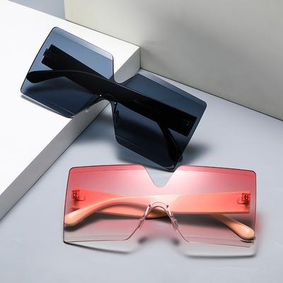 Personalized Frameless One-Piece Sunglasses, European And American Fashion Large-Frame Glasses, Specially For Women With Fashionable Color Sunglasses