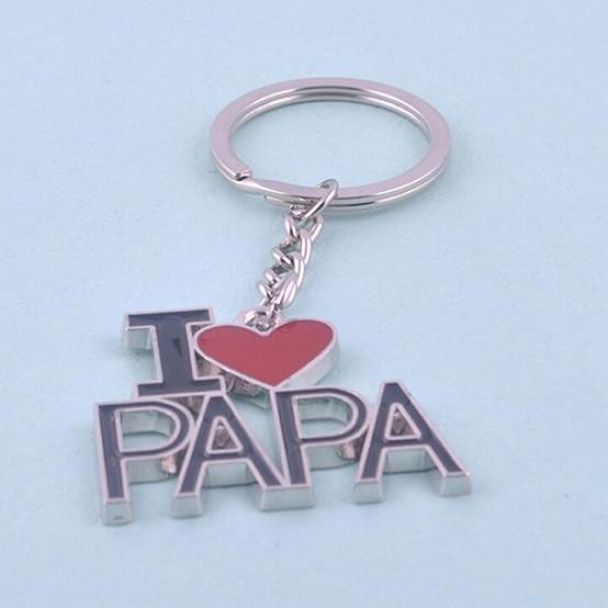 Portachiavi Personalizzato 'Papà' - Regalo Per Compleanno, Festa Del Papà O Natale, In Argento, Diametro 3 Cm