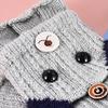 Winter Warm Gloves Cartoon Dog Glove with Flip Top Knitted Half Finger Gloves