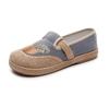 Processing Custom Old Beijing Cloth Shoes Women's Linen Ethnic Style Canvas Shoes Round Head Flat Bottom Lightweight Soft Sole Mother Shoes