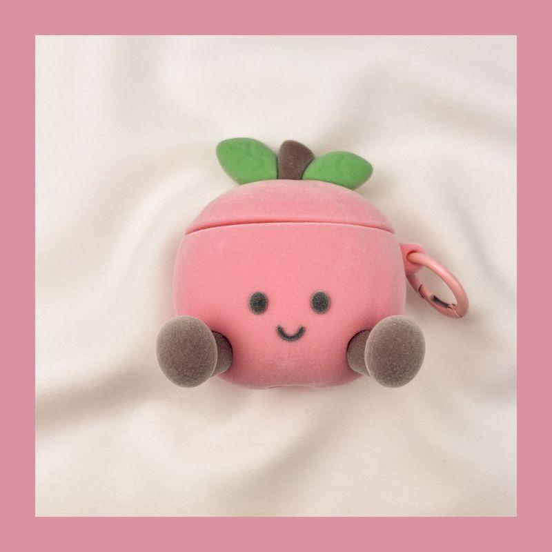 

Case Airpod3 for Apple Pro Earphone Case Second Generation Wireless Bluetooth Third Generation Aipods2 Generation Airpodspor Fourth Generation AirPods 4 [Pink cartoon Peach] send Hook