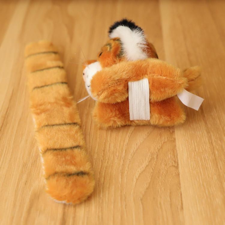 Non-Toxic 1Pc Creative Stuffed Animals Hug Slap Bracelet Plush Slap Bracelets Bulk Tiger Stuffed Plush Kids Toy For Birthday Party Gifts