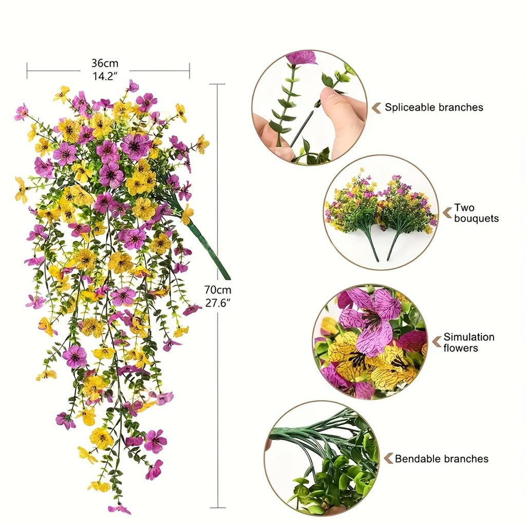 1Pc/2Pcs Exquisite Lebensechte Seide Daisy Hängende Blumen für Im Freien Künstliche Pflanzen Orchidee Blume