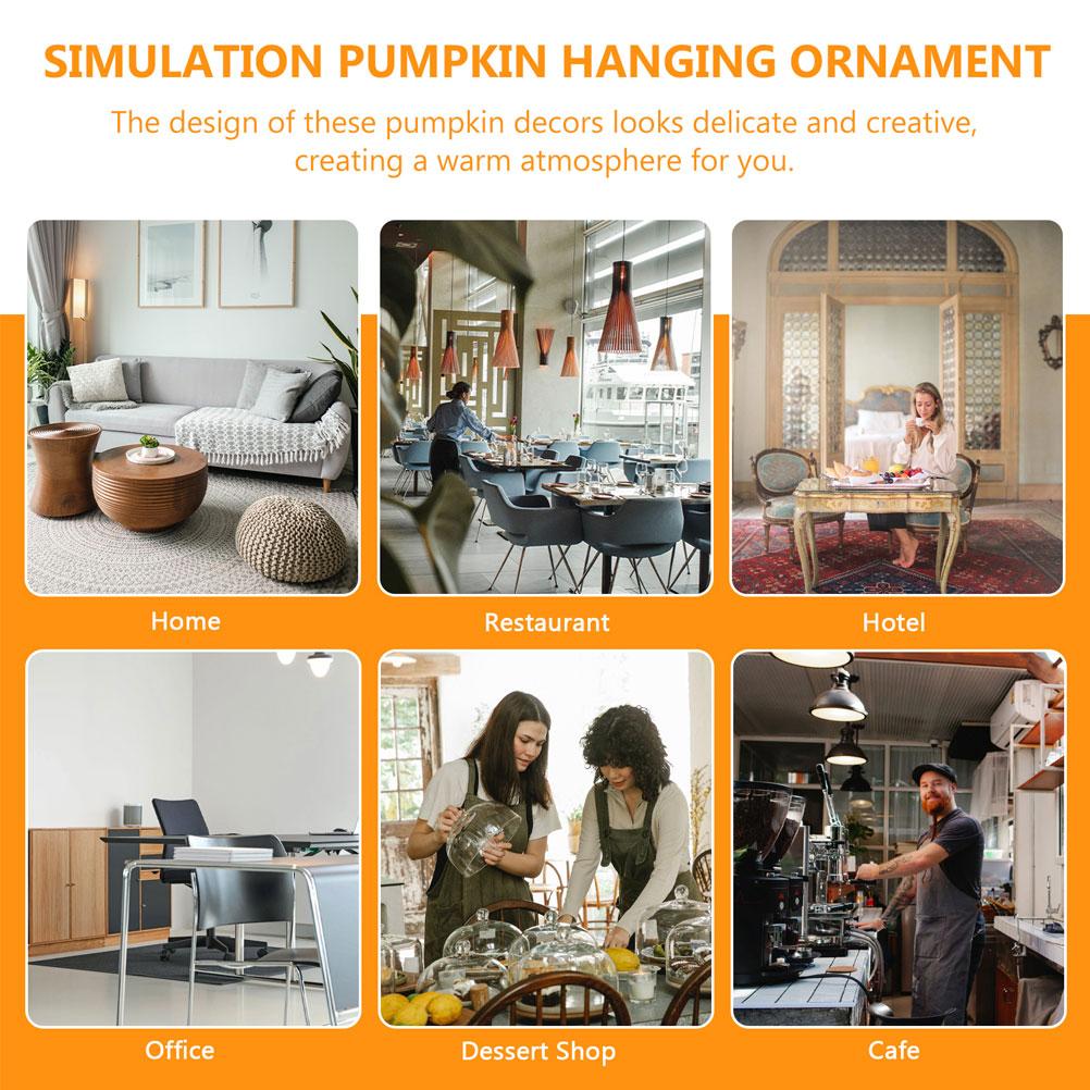  15 Pcs Wool Felt Pumpkin Pumpkins Gold Tinsel Garland Pendent Outdoor Christmas Hanging Ornament Autumnal Decoration