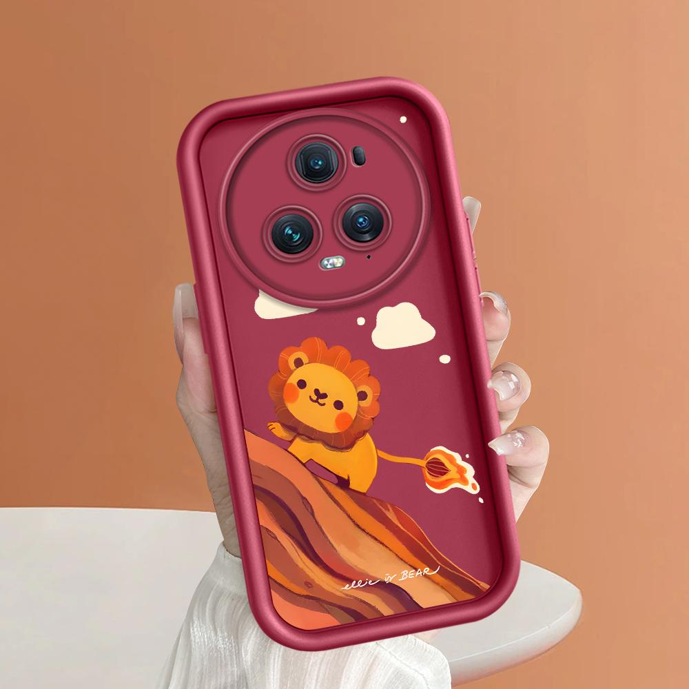 

Мягкий силиконовый квадратный чехол с рисунком лестницы для телефона, полное покрытие, противоударный защитный резиновый чехол для камеры для Huawei Honor Honor 90 5G темно-красного