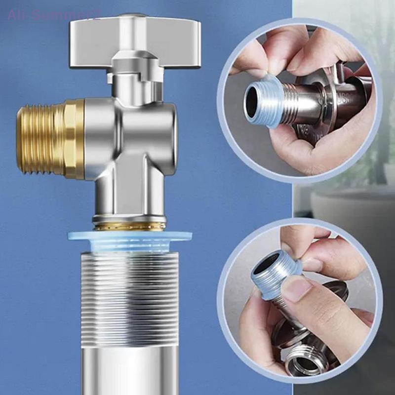{MX} 50Pcs Faucet Leak-proof Sealing Gasket Silicone Washer Triangle Valve Rubber Pipe Hose Prevent Dripping Leakage Plug
