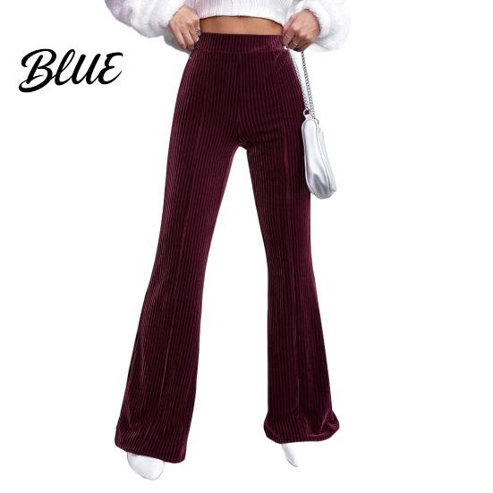 Loose Fit Women Pants Retro Corduroy Flared High Waisted Wide Leg Trousers for All-day Wear Solid Color Casual Work Travel And Daily