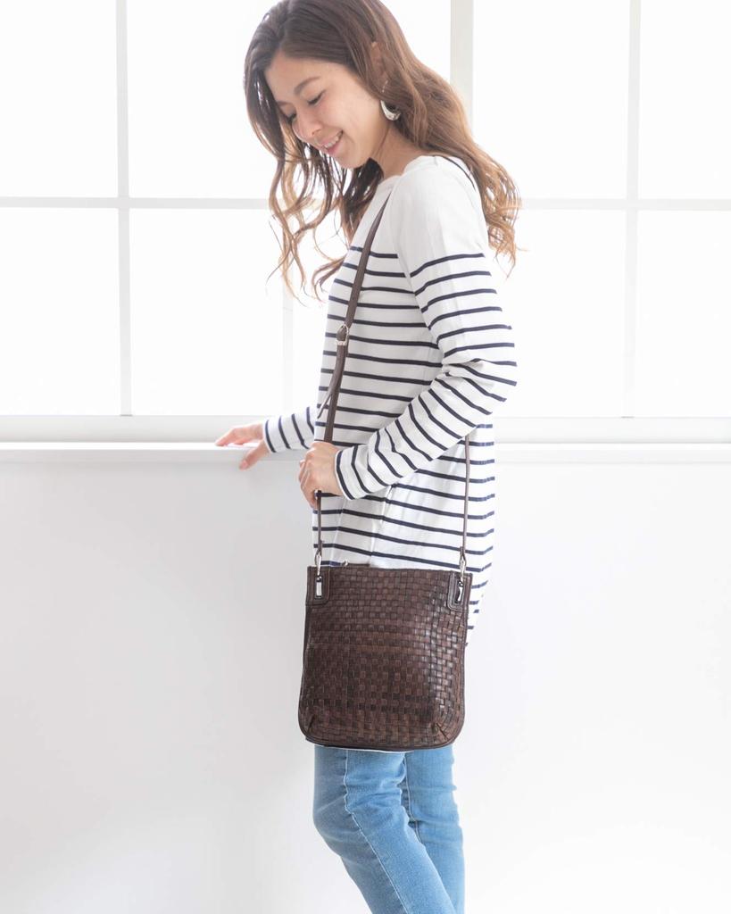 [IMAI BAG since 1977] Imai Bag Pony Mesh Shoulder Bag, Genuine Leather, Shoulder Bag, Crossbody Bag (33166 Chocolate)