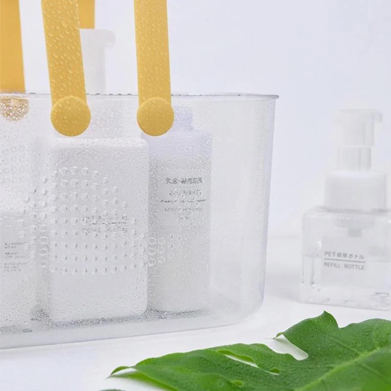 Light and Luxurious Transparent Portable Shower Basket Bathroom Toiletries Storage Basket Drainage Basket Empty Storage Basket
