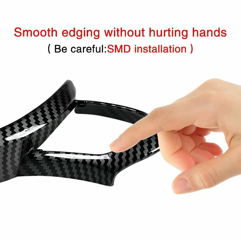 For BMW F10 F22 F30 F32 F10 M Sport Carbon Fiber Look Car Interior Steering Wheel Trim Cover Sticker Button Frame Decoration