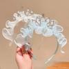 Pleated Lace Children's Headdress Crystal Princess Pearl Hair Hoop Cute Crown Headband