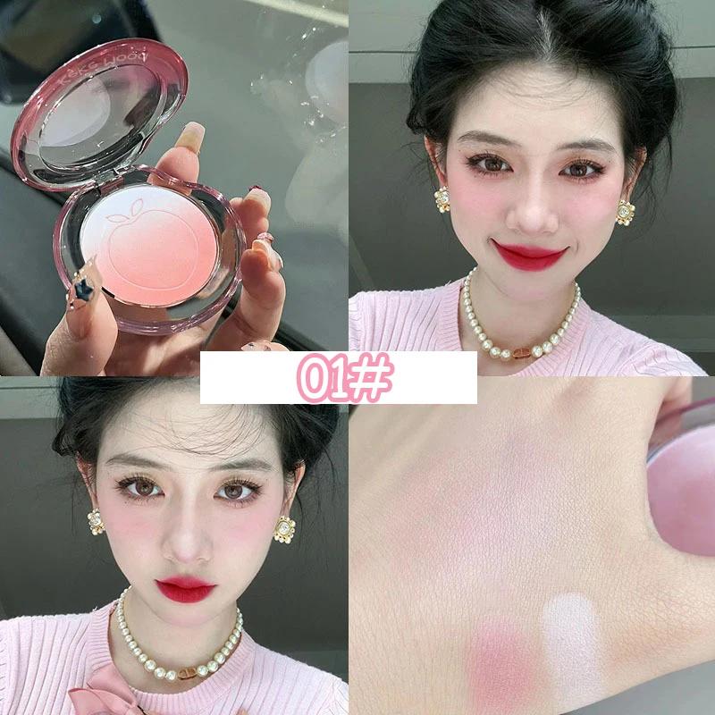 1Pc Peach Pink Blusher Matte Cheek Tint Blush Makeup Lasting Brighten Facial Smooth Rouge Powder Cosmetics