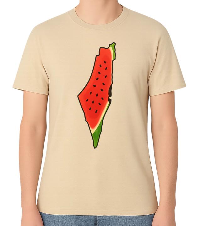 Watermelon Palestine Flag Map Unisex T-Shirt S разноцветный