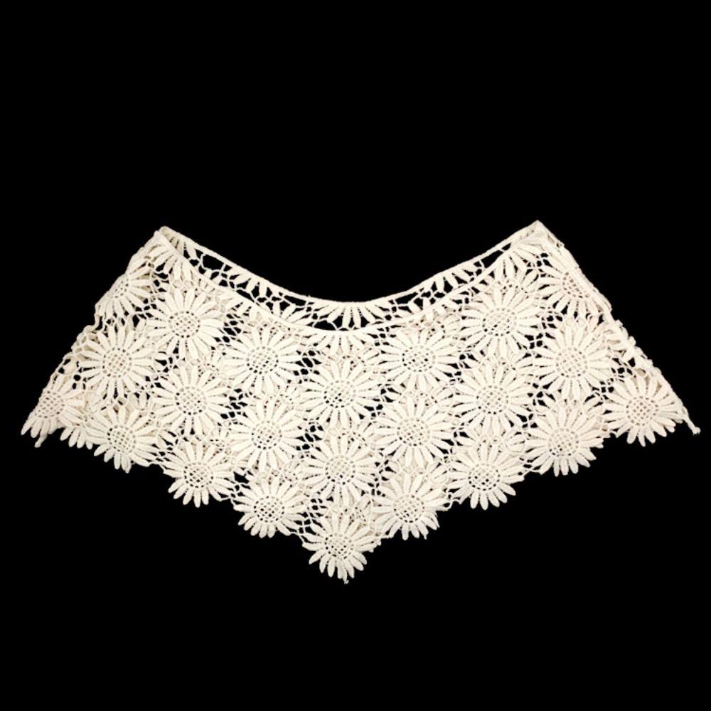 Boho Chic Lace Shawl Poncho Creative Hollow Out Vest False Crochet Collar  Clothes Decoration