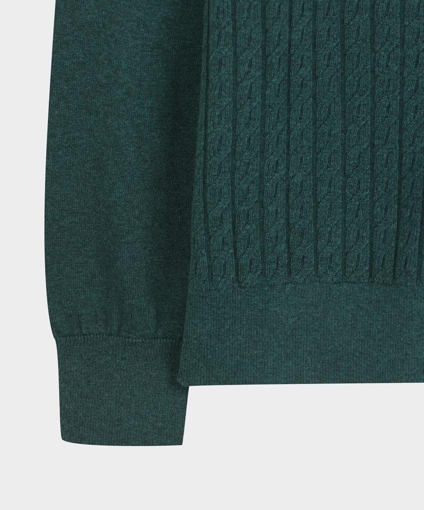 Brooks Brothers Cotton Cable Polo Cardigan (Green) (Bbwcmmf302)