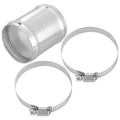 X AUTOHAUX Hose Joint Pipe Set with 2 Clamps Aluminum Alloy Outer Diameter 63mm Length 76mm