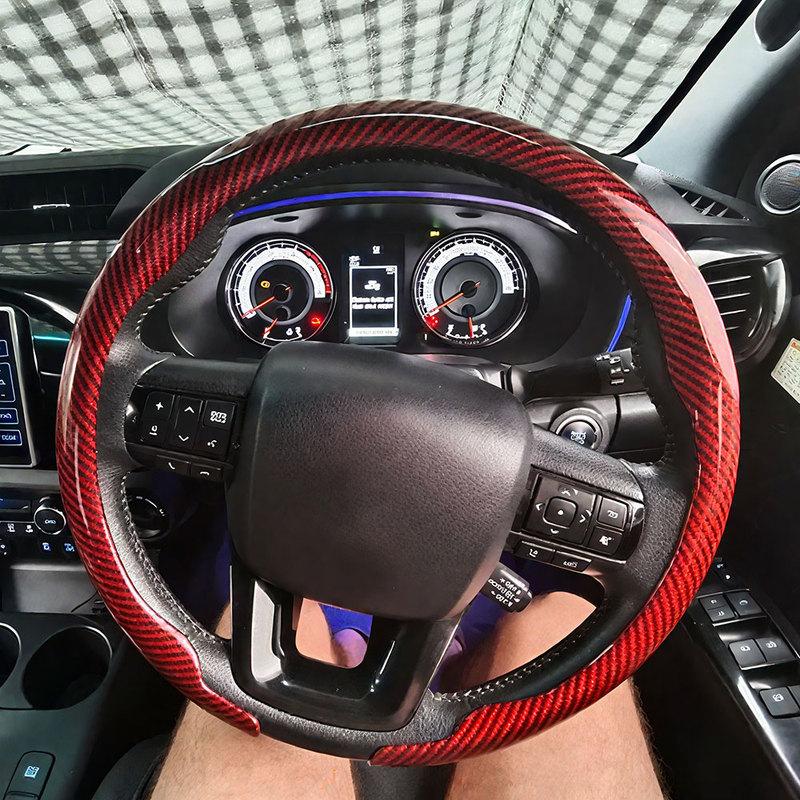1pc Car Non-slip Protection Steering Cover D-shaped / Round Decoration Steering Wheel Cover Fit for 36-38cm Auto Accessories