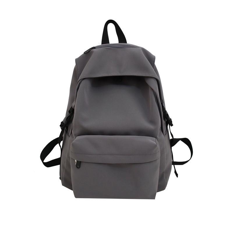 Women's Japanese & Korean Style Nylon Backpack - Solid Color, Lightweight, Fashionable for High School & College Students.