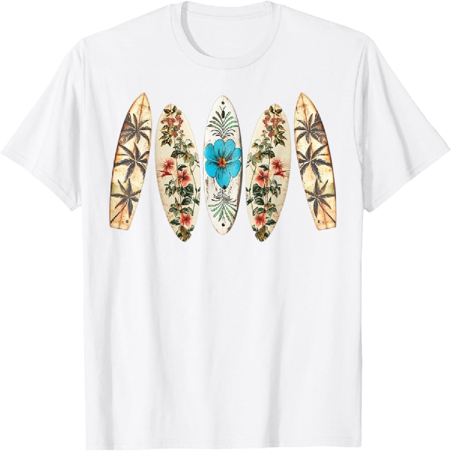 Surfing Surfboard Vintage Retro Surfboarder Beach Surfing Men Women Kids T-Shirt S