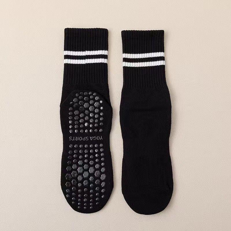 Yoga Socks with Shark Pants, Non Slip Professional Women's Autumn/Winter Mid Length Pilates Adult Sports Fitness Floor Socks