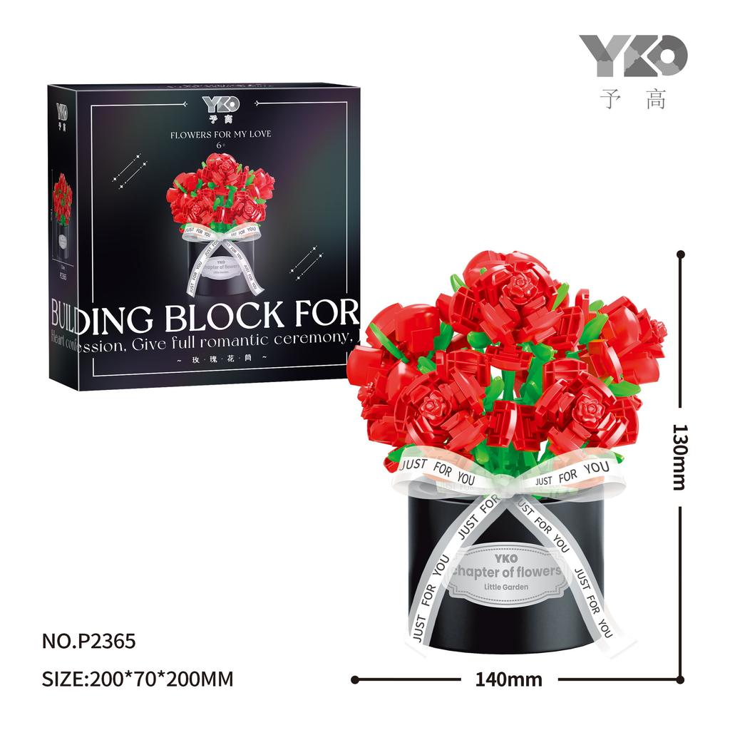 Building Blocks Flower Series Gift Box Puzzle Blocks For Valentine'S Day