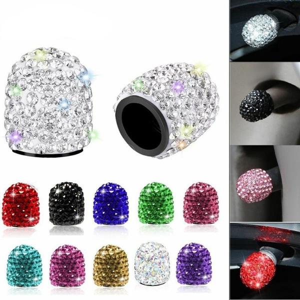 4 Adet Kristal Araba Lastiği Vana Kapakları Elmas Moda Araba Aksesuarları Bling Araba Takıları Bling Otomobil Parçaları