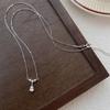 S999 Sterling Silver Zircon Water Drop Necklace – Elegant Light Luxury Clavicle Chain for Women