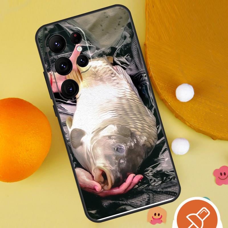 Karpfenfischen Fisch Case Für Samsung Galaxy S25 Ultra S24 S23 S22 S21 Ultra S9 S10 S20 Plus S24 FE Funda Hülle