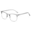 New 6 white flat plain black frame glasses frame men's flat glasses women's half frame big face frame fashion glasses