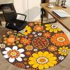 1 Stück Rundes Teppichläufer mit Blumenmuster für das Büro, Indoor-Matte geeignet für Büro, unter Bürostühlen, Schlafzimmer, Wohnzimmer, Heimdekoration, Raumdeko