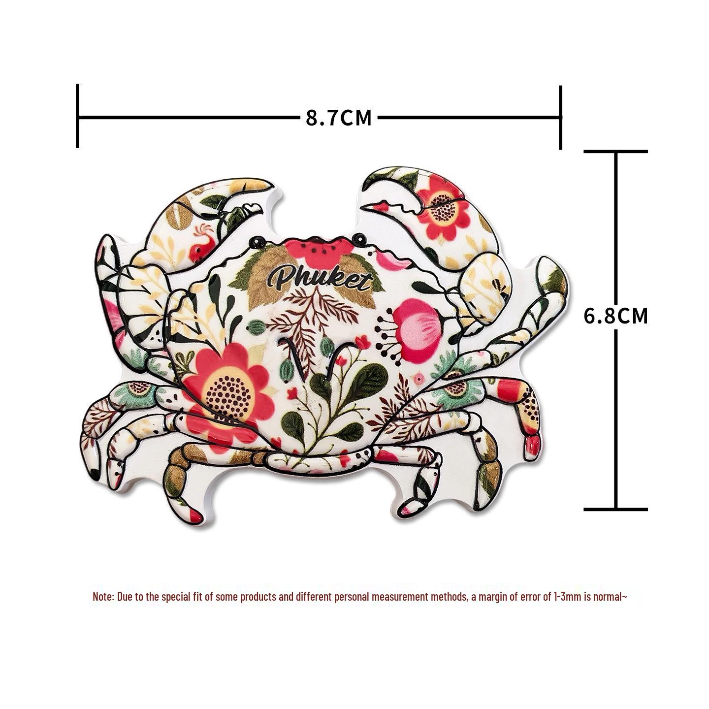 3D Crab Marine Animal Fridge Magnet - Creative Cultural Souvenir & Home Decor Gift