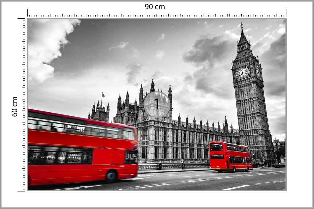 Fototapeta London černobílá omyvatelná flísová 90x60