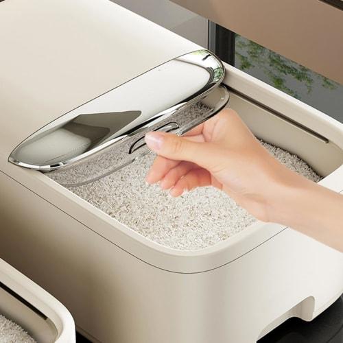 Airtight Rice Storage Container, 5kg/10kg Capacity, with Measuring Cup, Made of Food-Grade PP, Insect-Proof and Moisture-Proof, with a Clear Window an