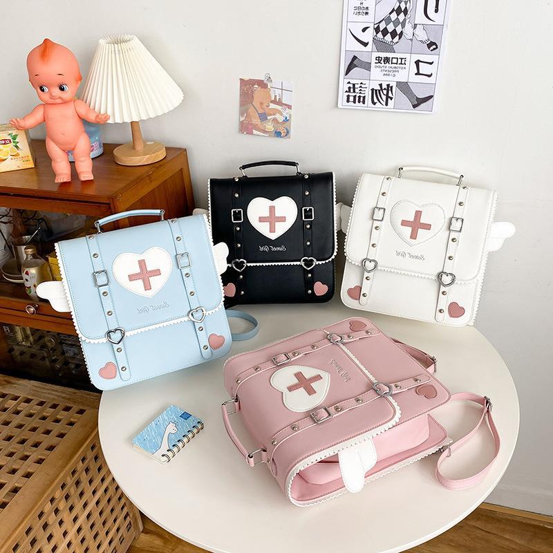 Zaino borsa uniforme JK stile college zaino 1WAY zaino messenger per studenti animazione angelo dell'amore giapponese zaino