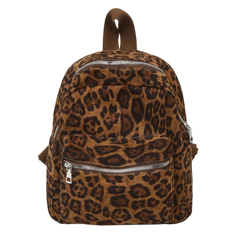 Schoolbag Leopard Print Women's Backpack 1011 Spring New Versatile Student Schoolbag Large Capacity Mini Outdoor Travel Backpack