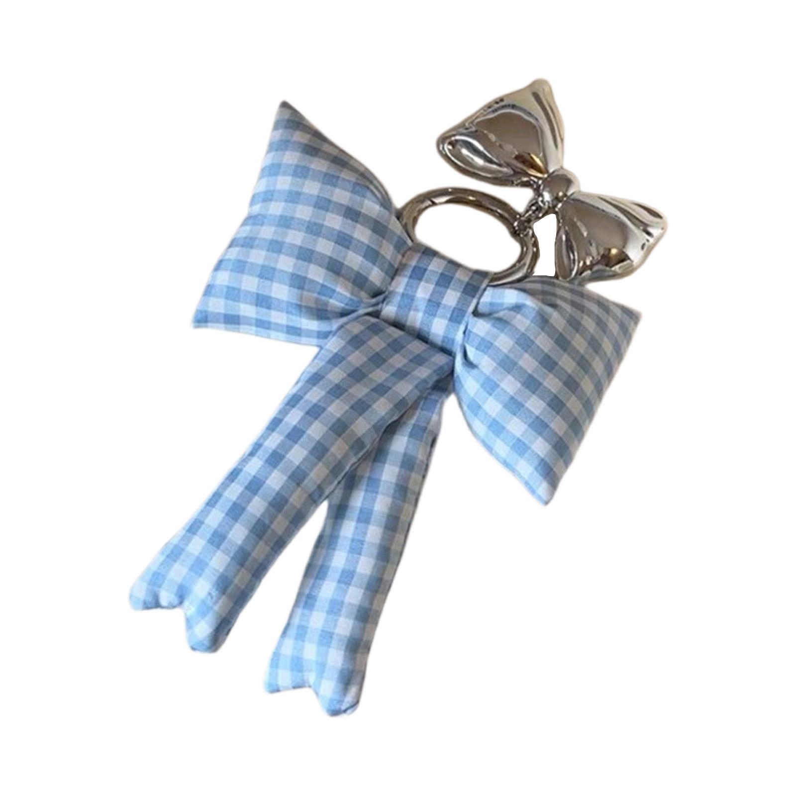 

Модный тканевый брелок с бантом, мягкий хлопковый, прочный сплав, аксессуар для женщин и студентов для повседневного использования синий