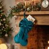 Home Decoration Bow Christmas Stocking Velvet Hanging Sock Ornaments  Window