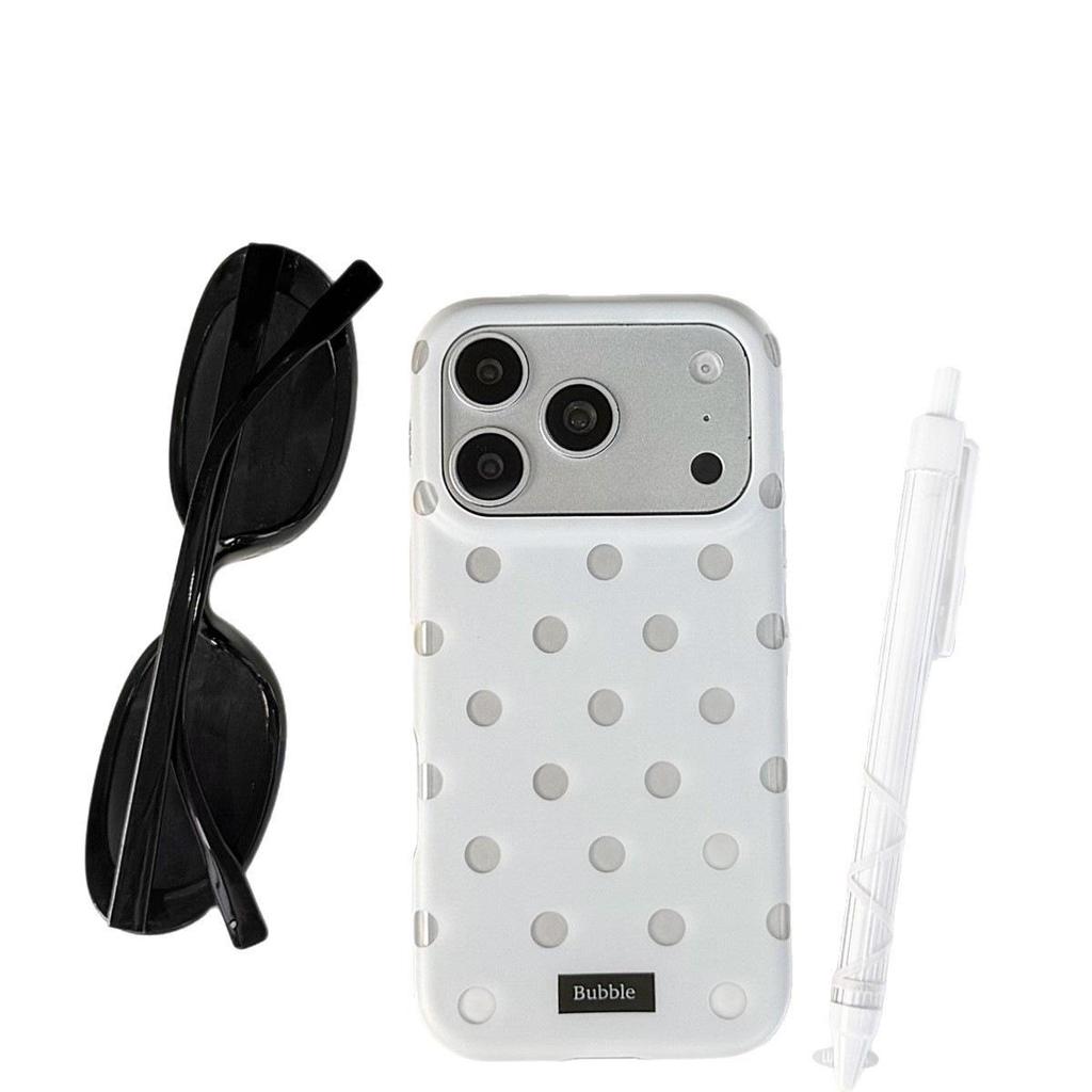 Round Edge Double Layer Polka Dot Anti-Drop Case for iPhone 15/17/16 Pro Max