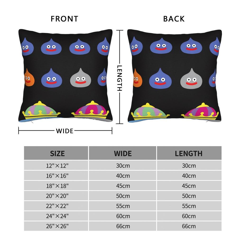 Anime D-Dragon q-Quest Slime Pillow Cover  Funny Pillow Case For Sofa Home Decor Comfy Cushion Cover Gift