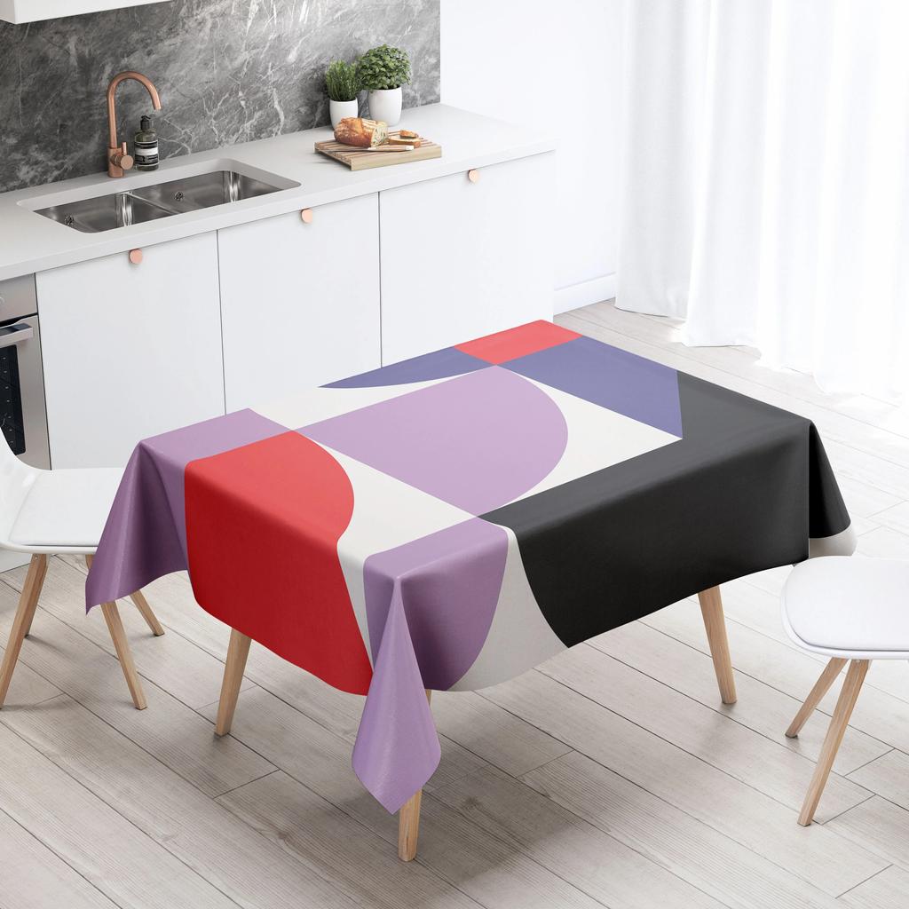 Geometrische Form-Tischdecke, Heimdekoration, schmutzabweisend, wasserdicht, Tischdekoration, rechteckige Küche, Kamin-Tops
